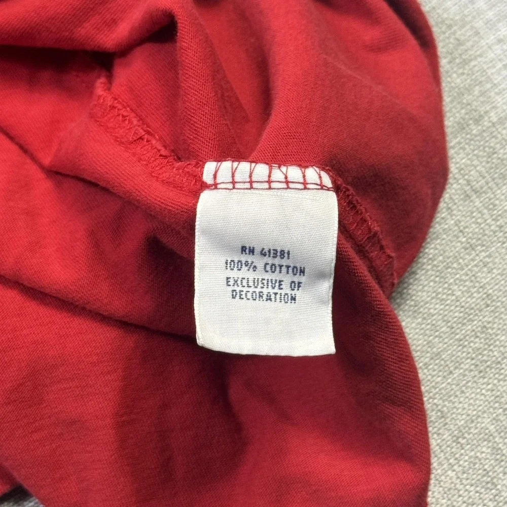 Polo Ralph Lauren T-Shirt Mens L Red Pocket Logo Crew Neck Cotton Tagless